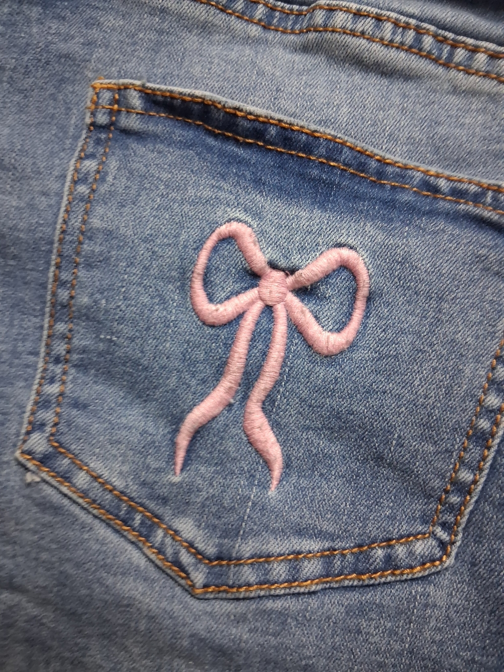 Y2K Love Trends Denim Shorts with Bow Embroidery - Coquette Aesthetic - Picture 3 of 8